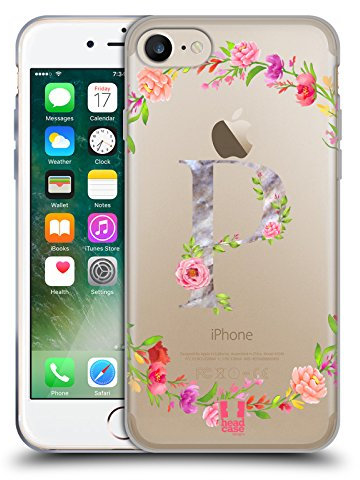 Head Case Designs Buchstabe P Dekorative Initialen 2 Soft Gel Handyhülle Hülle kompatibel mit Apple iPhone 7/8 / SE 2020 & 2022