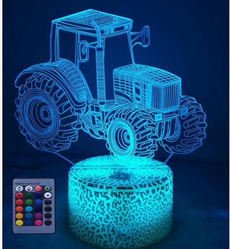 HPBN8 Ltd 3D Traktor LED Lampe 7/16 Farben 3D Traktor Lampen Fernbedienung USB Power 16 Farben Kinder Schlafzimmer Geburtstag Weihnachten Geschenke
