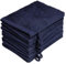 NatureMark 10x Gants de Toilette en Frotte 100% Coton – Doux et Résistants, Idéal pour Le Soin Quotidien et Les Invités – Bleu Marine, 15x21 cm