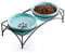 Y YHY Gamelles surélevées pour Chat et Eau avec Support, Bols surélevés pour Chat ou Chien, Chats en céramique, 340 ML, Passe au Micro-Ondes et au Lave-Vaisselle, 12 Ounces, Bleu