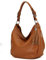 modamoda de T200 Damen Leder Schultertasche Henkeltasche handmade in Italy, Farbe:Cognac