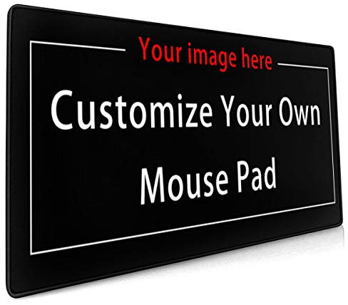 Benutzerdefiniert Großes Gaming-Mauspad (40 cm * 90 cm) Computertastatur-Mausmatte Rutschfeste Mousepad-Gummibasis und genähte Kanten für Spieler, Büro, Arbeitszimmer A-Schwarz