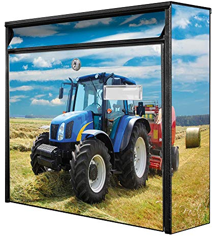 banjado® Burg-Wächter® Briefkasten mit Motiv Traktor/Briefkasten ohne Zeitungsfach 32x36x10 cm groß/Briefkasten mit Namensschild A4 Einwurf inkl. Montagematerial & 2 Schlüsseln