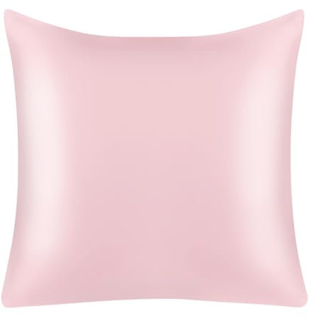 Texbee Kissenbezug Seide 40x40cm Versteckter Reißverschluss Beide Seiten, 1PC Kissenbezug Seide für Haar und Haut Gesundheit-Rosa