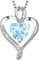 LAVUMO Herzkette 925 Silber Rosegold Gold Damen Halskette - Herz änhänger Silber Kette Damen Schmuck Geschenk für Frau Frauen MaMa Freundin an Geburtstags Weihnachten Valentinstag Hypoallergen Ketten
