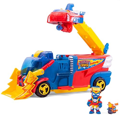 SUPERTHINGS Rescue Truck – SuperThings Rescue Truck with an extendable Ladder and a Detachable Rescue Ship. Includes 1 Exclusive Kazoom Kid and 1 Exclusive SuperThing. with Lights and Sound Effects