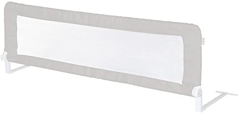 roba Bettschutzgitter Klipp-Klapp 135 cm - Rausfallschutz klappbar für Babys & Kinder - Schutzgitter für Kinderbetten - 50 cm hoch - Grau