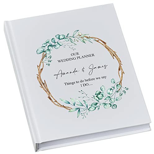 Personalised Wedding Planner Book Engagement Gift With Floral Gold Design A5