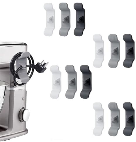 Kabelaufwicklung Küche,xlwen 12 Stück kabelwickler küche,Kabel Organizer für Küchengeräte,Kabelaufwickler Selbstklebend für Geräte,Schreibtisch,Netzkabel,Ladekabel, Dekoartikel