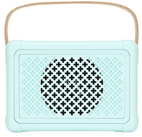 Ciciglow Altavoz Bluetooth Retro Portátil, Radio FM Vintage con Volumen Alto, Mejora de Graves Fuerte, Conexión Inalámbrica Bluetooth 5.0, Tarjeta TF USB Y Reproductor AUX (Azul)