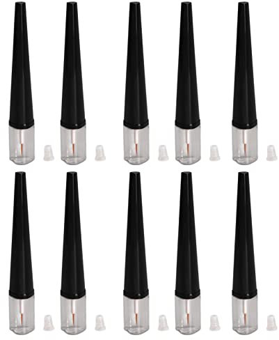 10 Stücke 5 ML Leere Klare Kunststoff Eyeliner Tube Behälter Mascara Flaschen Make-up Wimpern Tube Eyeliner Fläschchen mit Schwarzem Deckel Wimpernwachstumsöl Aufbewahrungshalter Eye Gloss Liquid Tube