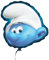 Party Factory `Schlümpfe´ Folienballon, Ø45cm, blau weiß, Happy Schlumpf Gesicht, Heliumballon the Smurfs zum Geburtstag