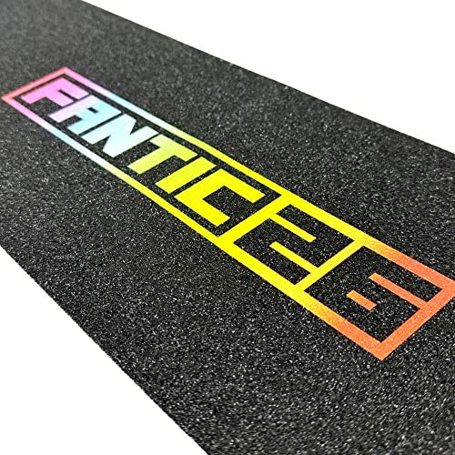 Fantic26 Stunt-Scooter Griptape Ersatz I Park I Kinder I Trick I Tret I Roller I Anti Rutsch Sandpapier 58,5cm I Passend für Decks bis 58,5cm x 15,5cm (Basic Schwarz/Rainbow)