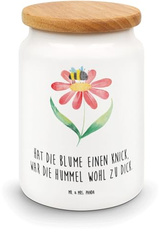 Mr. & Mrs. Panda Kaffeedose Hummel Blume - Geschenk, Natur, behälter, zuckerdose, Hummeln, Biene, Feld, Lustige Sprüche, Dose, Teedose, tee