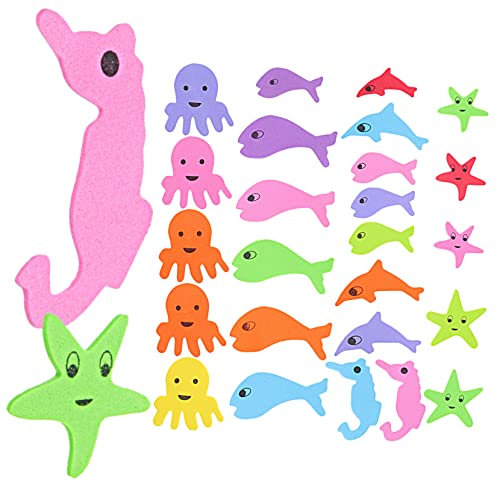 STOBOK Eva-fisch-aufkleber 5er-pack Glitzernde Fisch-aufkleber Für Dekoration Basteln Jungen Und Mädchen Meerestier-set