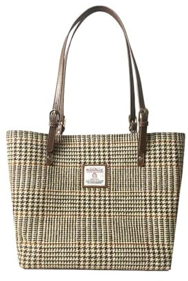 TAILORMAP Harris Tweed Große Tragetasche für Damen, No.2177 Hahnentritt, Large