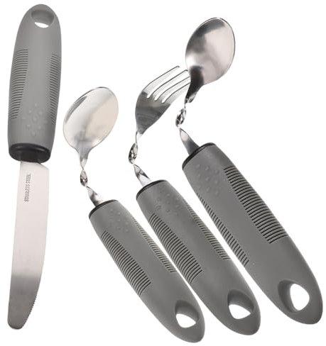 HOMSFOU 1 Juego Cubiertos Flexibles Utensilios Pesados Para Pacientes Dispositivos De Asistencia Alimentaria Cubiertos Adaptables Interior El Plastico Viajar Conjunto De Cuatro Piezas