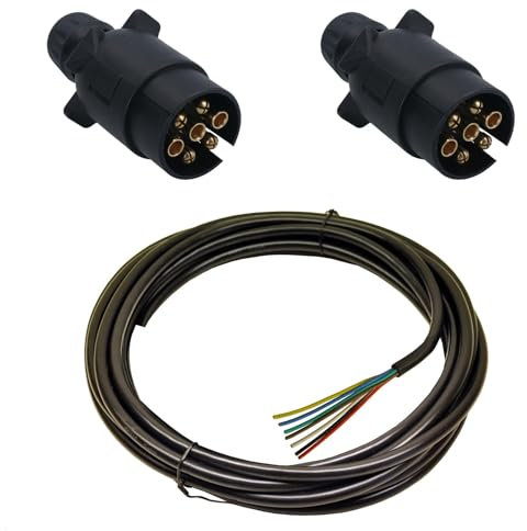 AB Tools 10 Metres (33 feet) Trailer Light Board Extension Cable Lead With 2 x 7 Pin Plugs