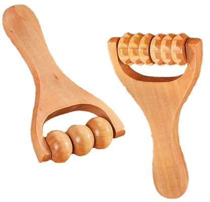 ieron Lot de 2 rouleaux de massage en bois pour homme et femme