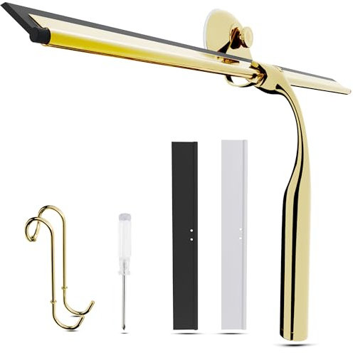 Wunset Superior-Duschabzieher-Auswahl: Mit Abziehern aus Edelstahl, Silikon und Gummi, Wasserabstreifern, Badezimmerutensilien, Abziehern für Duschkabinen (35 cm, Gold)
