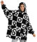 BEDSURE Hoodie Decke mit Ärmeln - Kuschelpullover als Geschenke für Frauen - Übergroßer Tragbare Decke Kuscheldecke mit Ärmeln Geschenke für Damen Herren, Florales Karomuster Printed 107x90 cm
