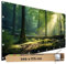 TRIOSK Große Motivplane Sichtschutz Zaunblende mit Motiv Waldplatz Wald Sonnenspiel Motivbanner Garten Deko Plane Blickdicht für Zaun Terrasse Gartenzaun Zaunplane PVC 340x173 cm