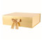 PKGMAGIC Extra große Geschenkbox, 43,2 x 36,8 x 14 cm, Geschenkbox mit Band, große leere Geschenkbox mit Deckel, Geschenkbox für Kleidung und große Geschenke (Gold glänzend)