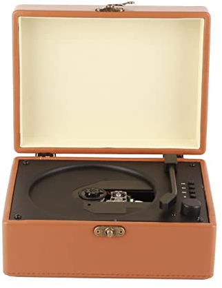 Record Player, HiFi Stereo Sound Suitcase CD Player Low Loss Brown Remote Control for Home