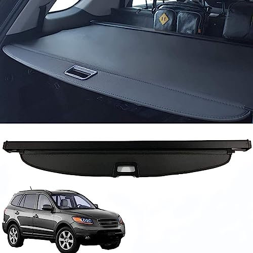 TXBZQKJ Maletero Cubierta de Carga para Hyundai Santa Fe 2007-2010, SUV Bandeja Portaequipajes Retráctil, Persiana Enrollable para Paquete de Maletero, Lona de Aleación de Aluminio