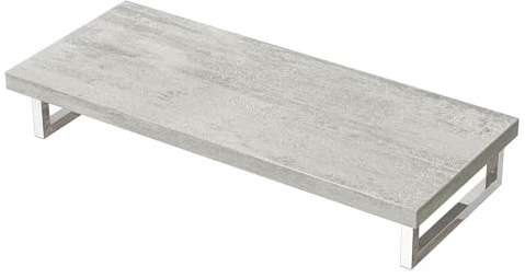 Mai & Mai Waschtischplatte Holz Wandkonsole Waschbeckenauflage 45x120cm | Waschtischhalter in gebürstet Greige, 50mm dick Tischplatte, inkl. Edelstahlkonsolenträger Platte02