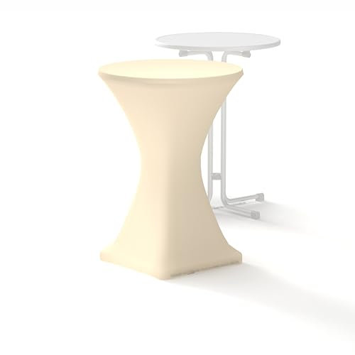 Stehtischhusse Premium, Champagner - Elfenbein, 80cm,Hotel Qualität, Made by Munich-Sales
