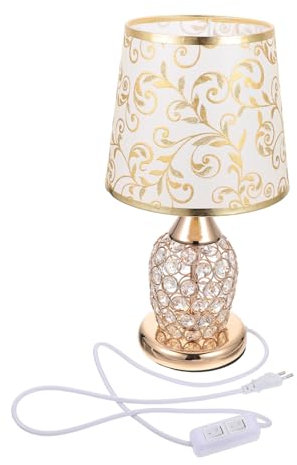 HOMSFOU Kristall Tischleuchte Nachttischlampe Mit Aluminiumlegierung Und Glas Komfortbeleuchtung Für Wohnzimmer Schlafzimmer