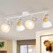 ZMH Deckenstrahler Vintage Weiß Deckenlampe: 4 Flammig Deckenleuchte Wohnzimmer Retro Deckenspots E27 Küchenlampe Schwenkbar 350° Metall Industrial Spotleuchte für Küche Flur Schlafzimmer Esszimmer
