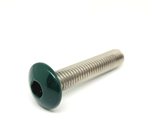 25x Zaunbauschraube M8 x 5,5mm x 40mm in Zaunfarbe Anthrazit & Grün + Kugelkopf Sechskantschlüssel