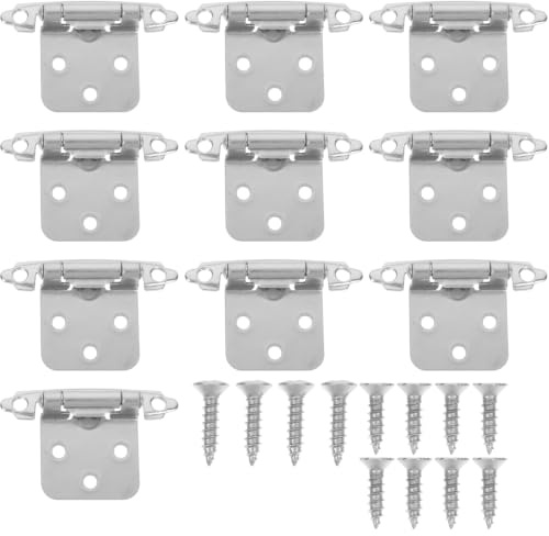 BAZEITFLOW 10pcs Bisagras Pequeñas Gabinete Antiguas De Alta Resistencia | con 12 tornillos, Diámetro del orificio M5, De Cocina Soporte, Estable Para Puertas De Armario, Bisagras Para Muebles