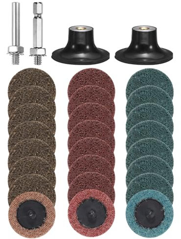 sourcing map 28pcs Quick Change Discs Set 2 Roll Lock Sanding Discs with 1/4 Shank Pad Holder Coarse/Medium/Fine Grit Surface Conditioning Disc for Polish Rust Removal