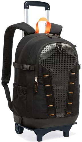 HTgroce Sac à Dos Roulette pour Ordinateur - Sac à Dos de Voyage avec roulettes - Valise Cabine Trolley Noir - Professionnel pour Travail, Études et Voyages