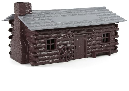 Evemodel 1 Set Blockhaus Bausatz Spur 0 – Unmontierter Kunststoffbausatz, Bemalt – Für Modellbahn-Landschaftsbau (braun)