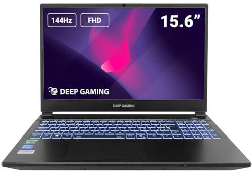 DeepGaming Nubian Pro 15 - Notebook Gamer 15.6 FHD 144Hz (Intel Core 7-250H, 64GB RAM DDR5, RTX 5060 8GB, 1TB SSD, Windows 11 Pro) Nero - Tastiera spagnola QWERTY
