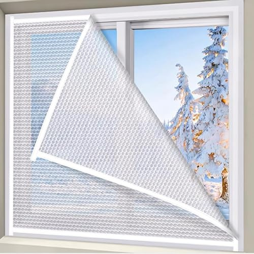 JFUTD Made To Measure Thermal Insulated Window Cover Curtain,Bubble Winter Keep Warm Draperies Cold Protection Blackout Curtains,Translucent Window Film,120/130/140cm(120cm x 200cm(47in x 79in))