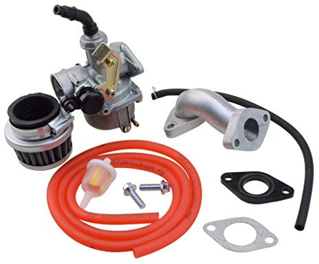 GOOFIT PZ19 Carburateur avec Filtre à air Carburateur Rebuild Kit Remplacement pour XR CRF 50cc 70cc 90cc 110cc 125cc Mobylette ATV Taotao Sunl Roketa Baja Kazuma Rouge