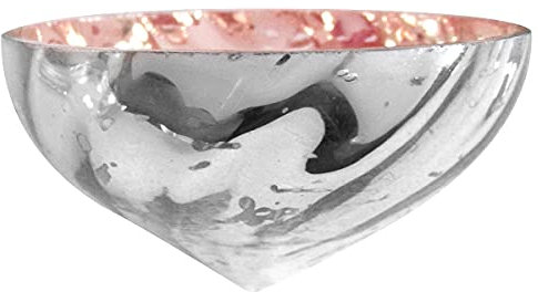 vonHermine Schwimmschale Ø 7,5 cm für Teelichter Silber geschwungenes Glas