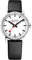 Mondaine - Evo2 MSE.35110.LB - Herren und Damen Uhr 35mm - Bahnhofsuhr in Silber schwarzem Lederarmband - 30m Wasserdicht Saphirglas mit rotem Sekundenzeiger - Hergestellt in der Schweiz