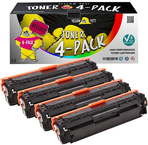 YELLOW YETI 4er Pack 305X 305A Premium Toner kompatibel für Laserjet Pro 300 M351a MFP M375nw Pro 400 M451dn M451dw M451nw MFP M475dn M475dw | CE410X 4.000 Seiten CE411A CE412A CE413A 2.600 Seiten