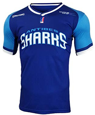 Antibes Sharks Offizielles Trikot Outdoor 2019-2020 Basketball Unisex Kinder, Blau, FR: XS (Größe Hersteller: 14 Jahre)