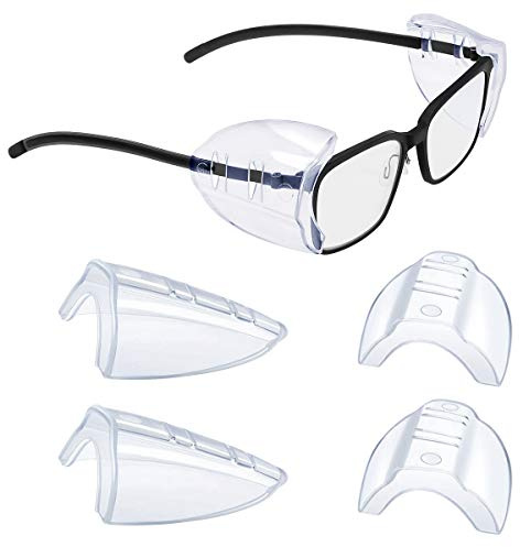YunTuo 2/4/6/10 Pairs Glasses Side Shields for Eye Glasses,Safety Glasses with Side for Eye Protection-Fits Small to Medium Eyeglasses (2)