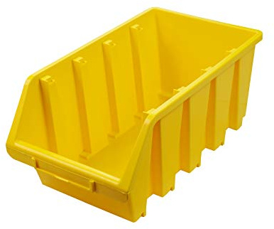 ADB Ergobox Gr. 4 gelb, 204x340x155mm, stapelbarer Sichtlagerkasten, bruchfest, beständig gegen Öle & Säuren, ideal für Werkstatt & Schlitzplattensysteme