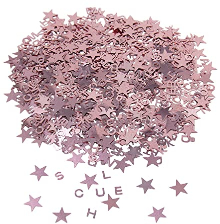 Oblique Unique® ABC Alphabet Buchstaben Sterne Konfetti Streudeko Tisch Deko für Schuleinführung Einschulung Geburtstag Jubiläum Feier Party Roségold