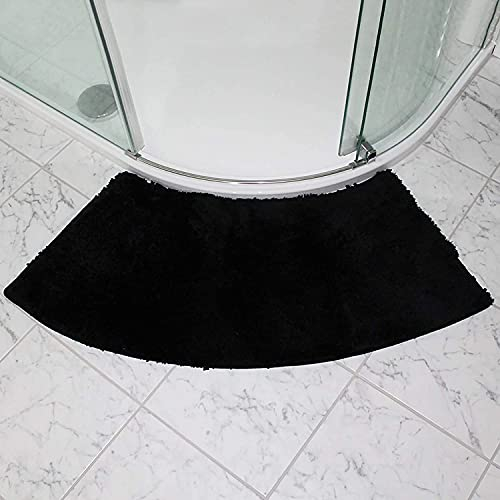 WNRGXYF Badematte Halbrund Duschvorleger Eckdusche In Grau rutschfest Gebogene Duschmatte Hochflor Aus Mikrofaser Waschbar,1,45X100CM