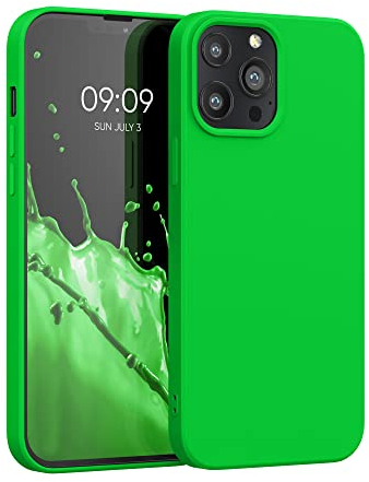 kwmobile Custodia Compatibile con Apple iPhone 13 Pro Max Cover - Back Case per Smartphone in Silicone TPU - Protezione Gommata - verde lime